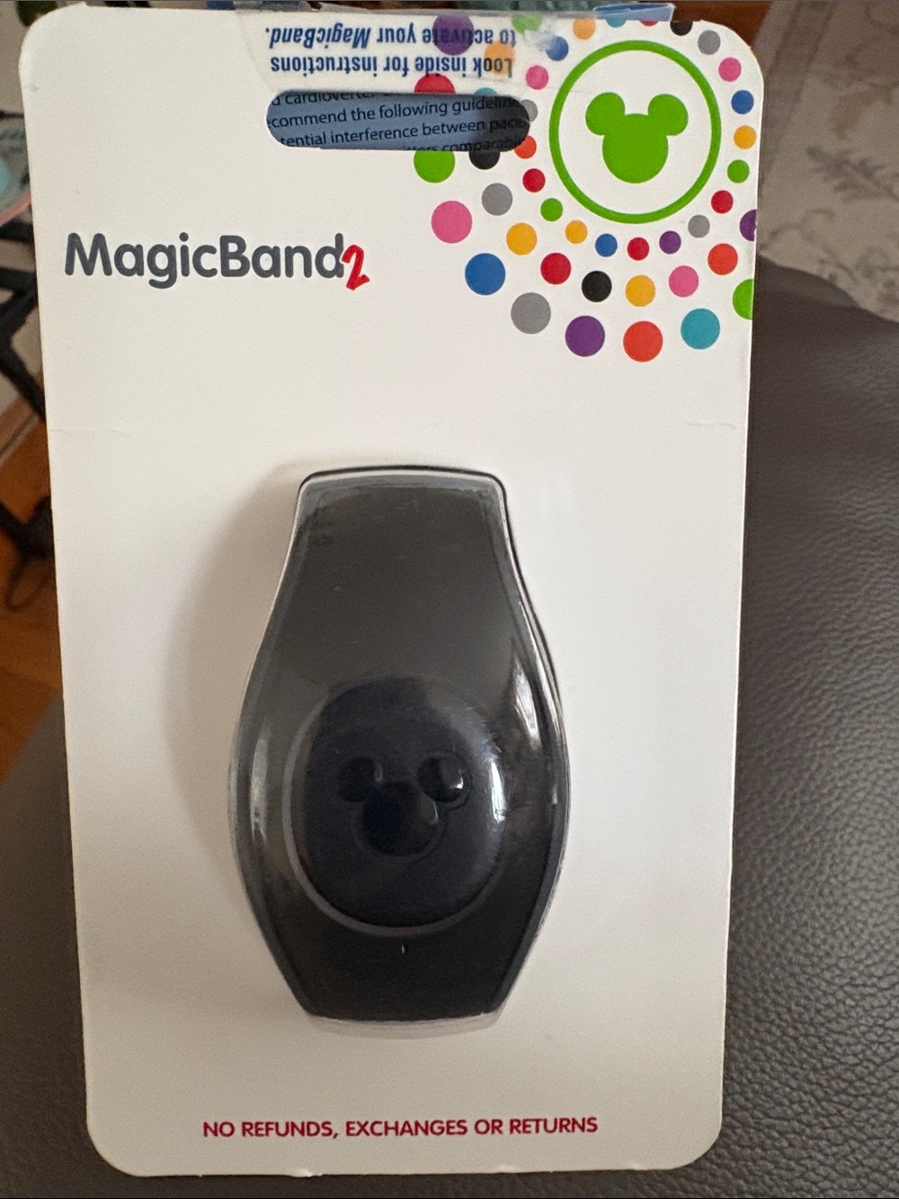 Disney Black MagicBand2 RFID Wristband with Mickey Icon